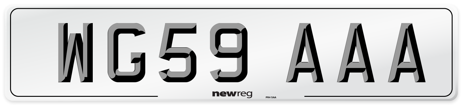 WG59 AAA Number Plate from New Reg